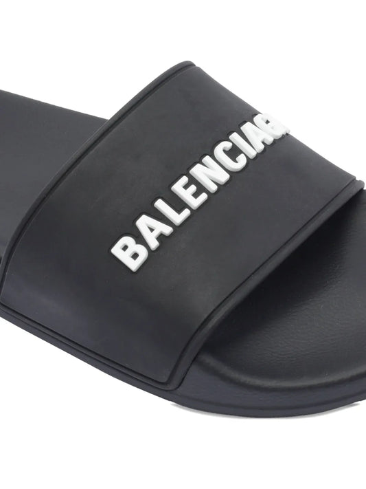 Balenciaga Pool Slide Black White