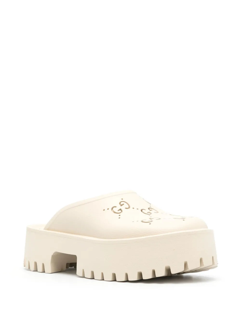 Gucci Rubber Monogram GG Go Through Platform Slide