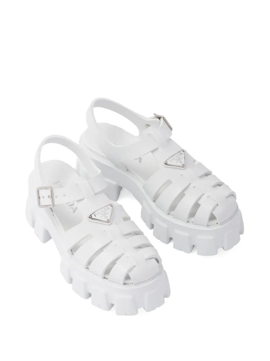 Prada Rubber Monolith Sandals | White