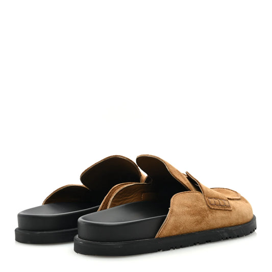 Hermès Suede Calfskin Mule Brun Fum