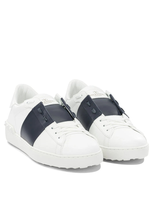 Valentino Calfskin Open Sneaker White Black