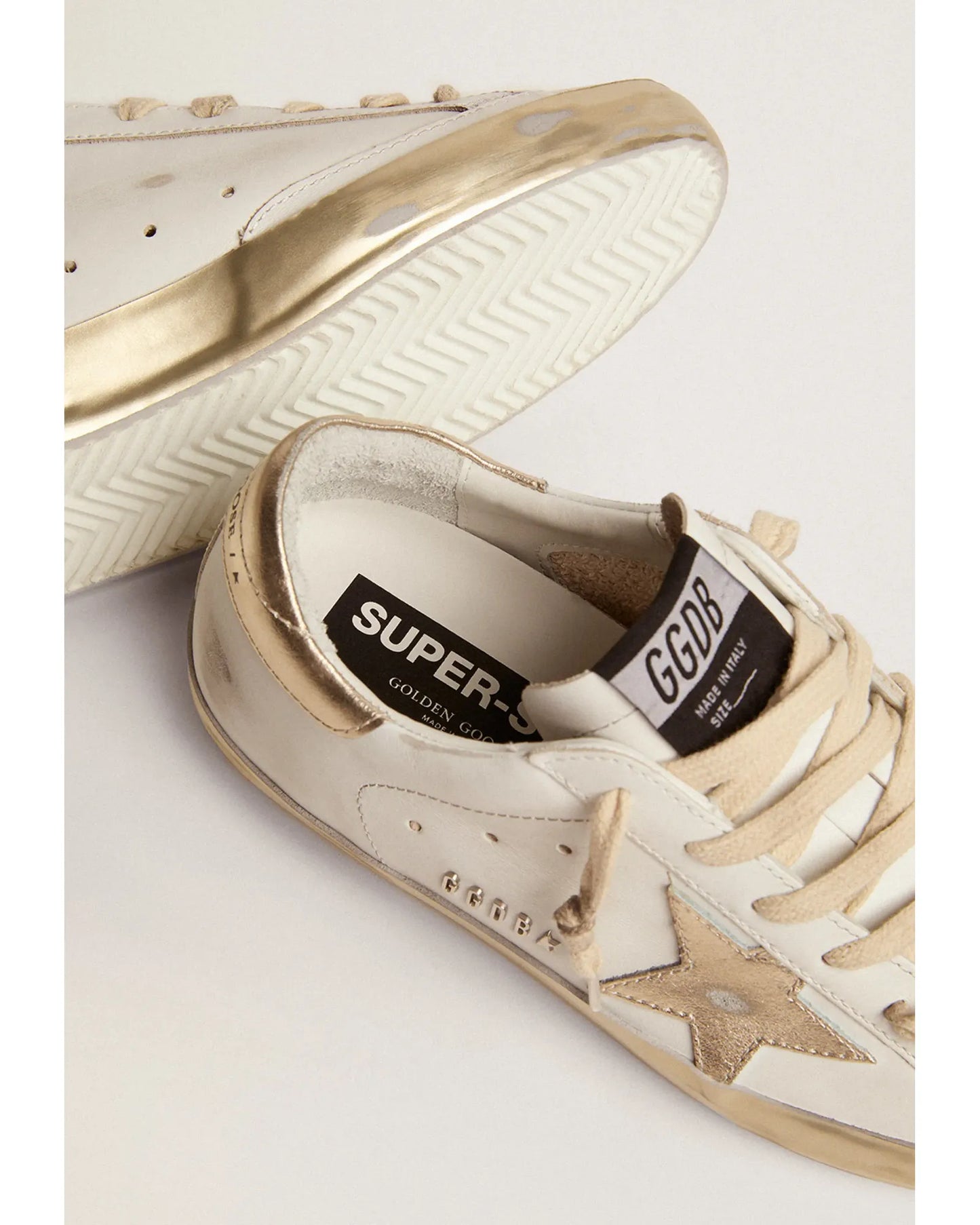 Golden Goose Super-Star White Gold Sparkle