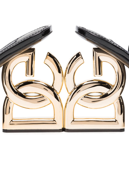 Dolce and Gabbana Logo Heel Ankle Strap Sandal