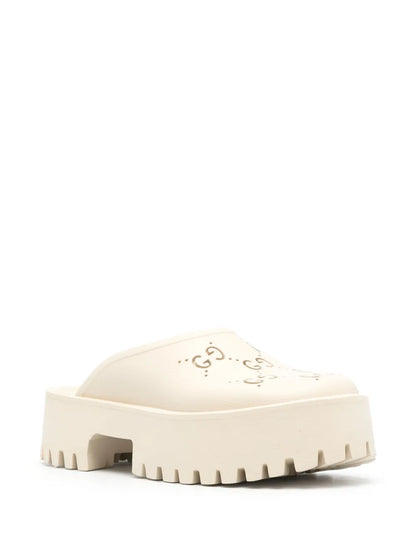 Gucci Rubber Monogram GG Go Through Platform Slide