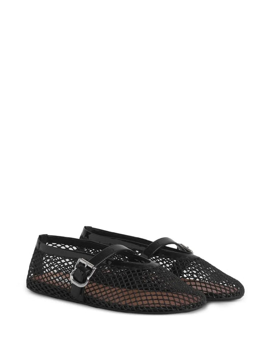 Prada Alaïa Fishnet Ballerina Flats | Black