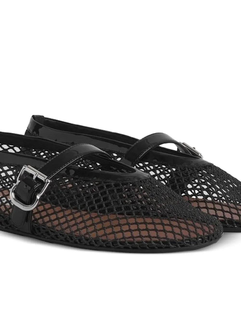 Prada Alaïa Fishnet Ballerina Flats | Black