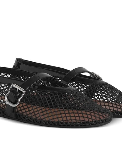 Prada Alaïa Fishnet Ballerina Flats | Black
