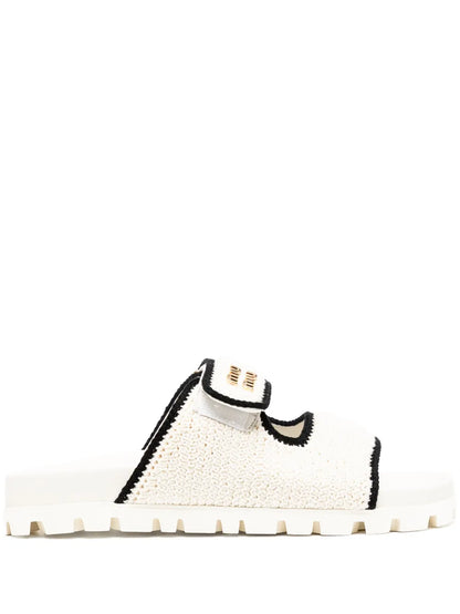 Miu Miu Crochet sandals white