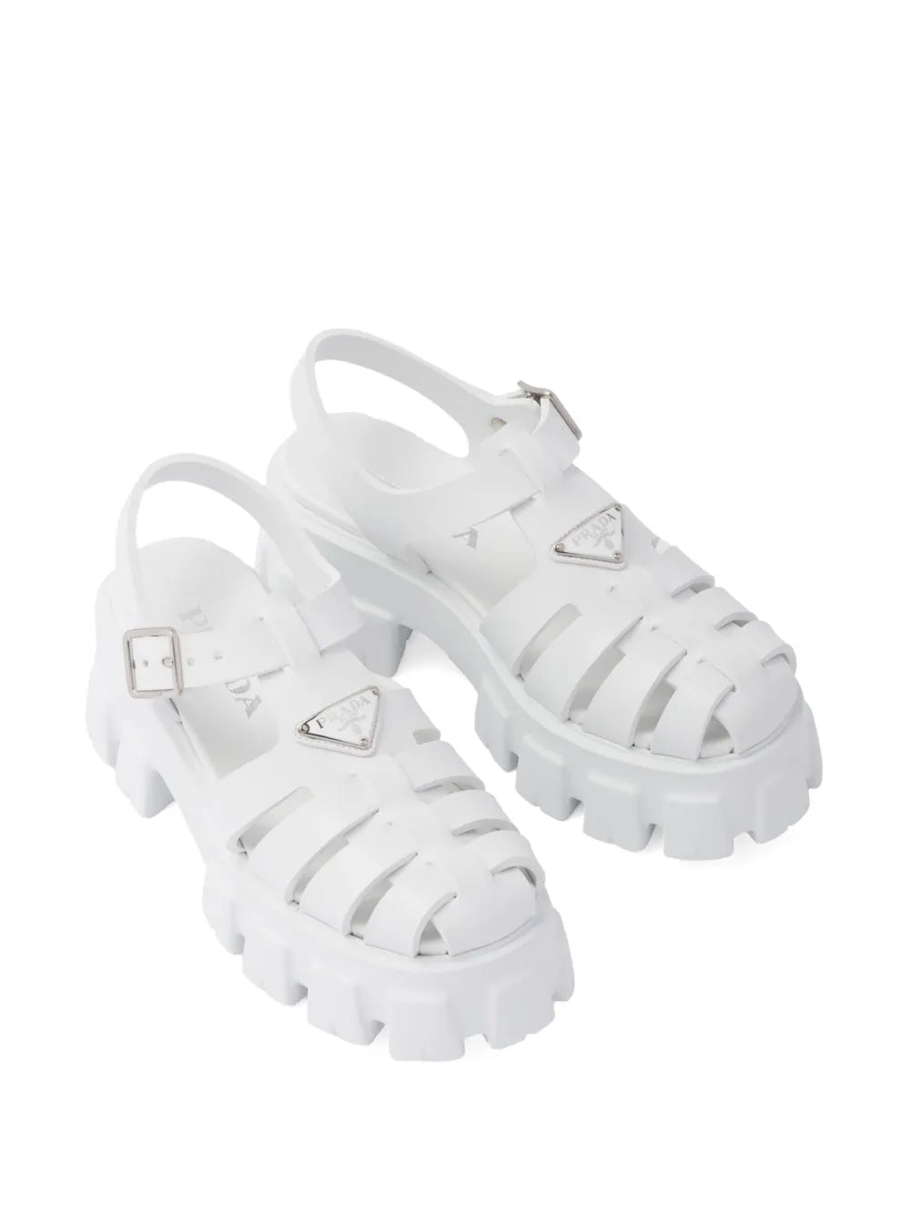 Prada Rubber Monolith Sandals | White