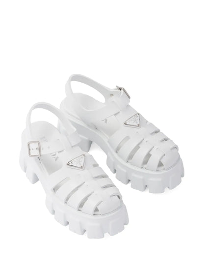 Prada Rubber Monolith Sandals | White