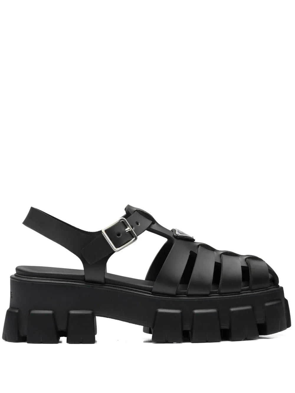 Prada Black Rubber Monolith Platform Sandals