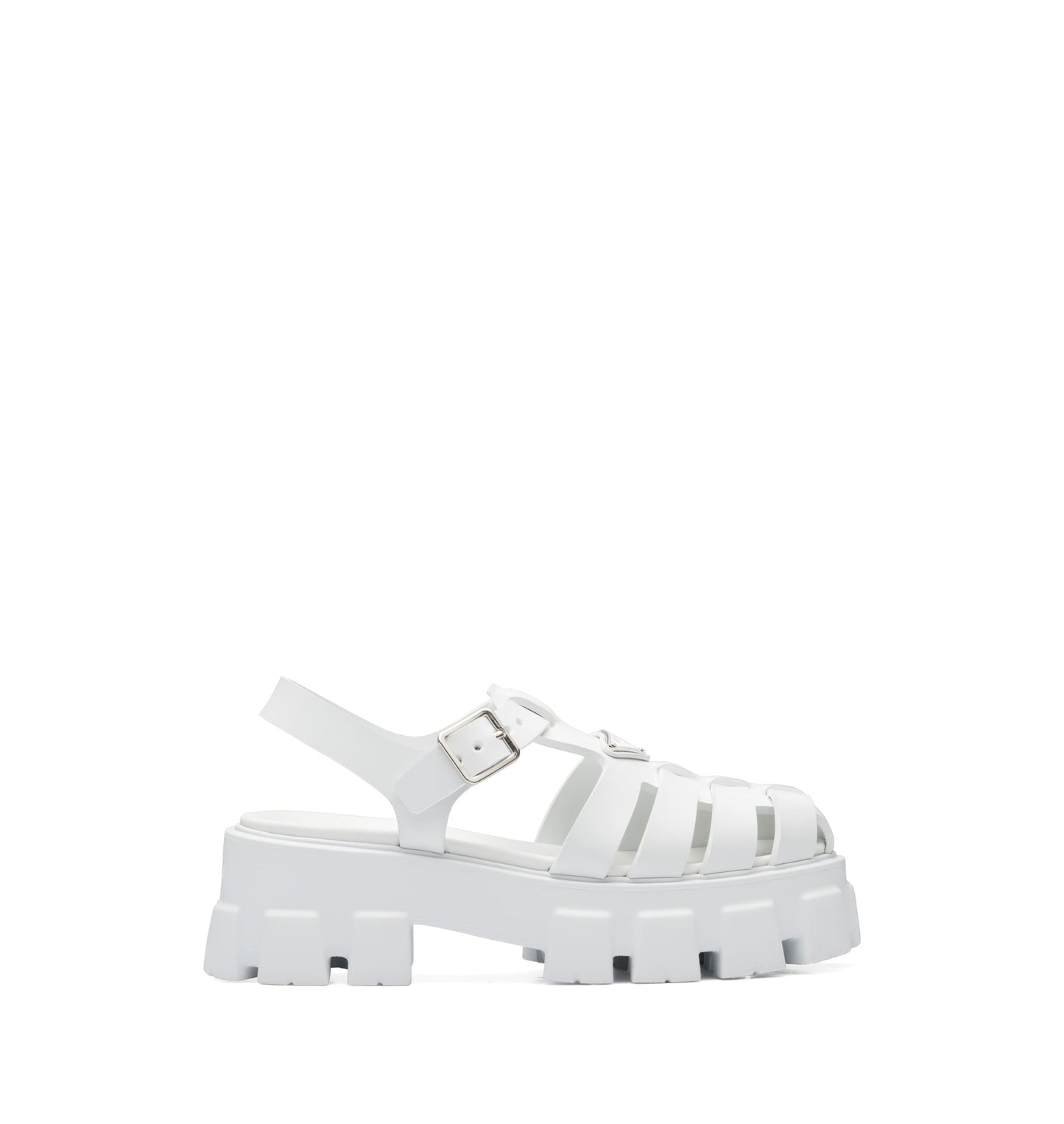 Prada Rubber Monolith Sandals | White