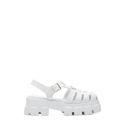 Prada Rubber Monolith Sandals | White