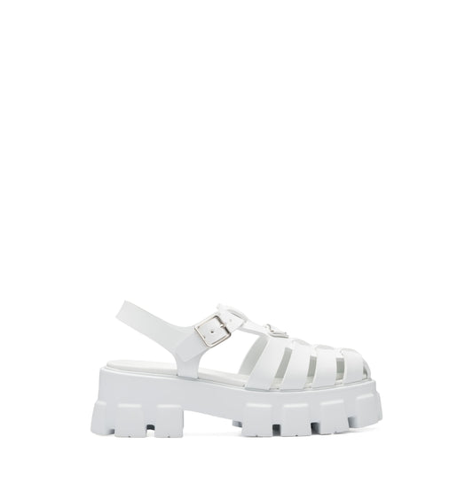 Prada Rubber Monolith Sandals | White