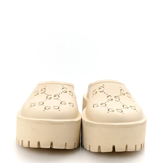 Gucci Rubber Monogram GG Go Through Platform Slide