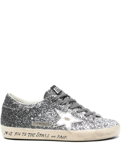 Golden Goose Super-Star Trainers With Glitter