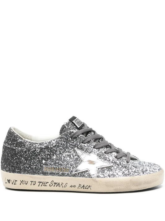 Golden Goose Super-Star Trainers With Glitter