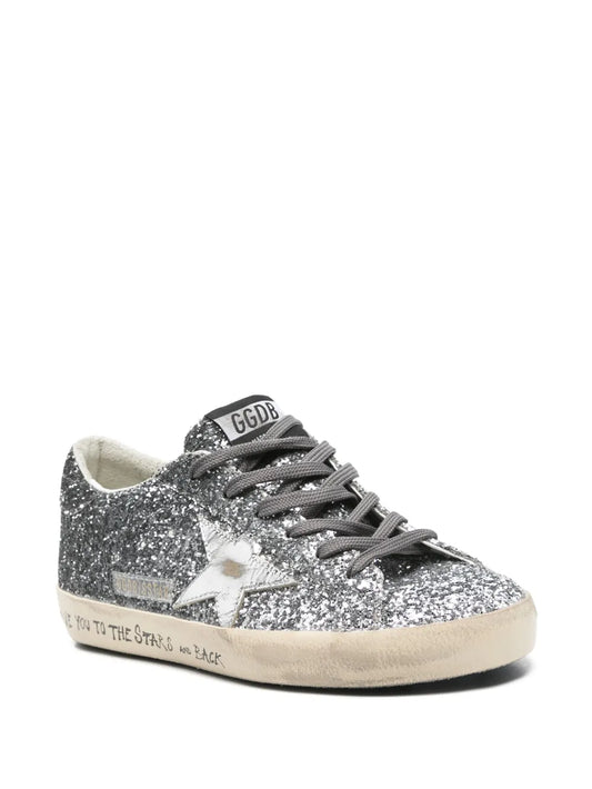 Golden Goose Super-Star Trainers With Glitter