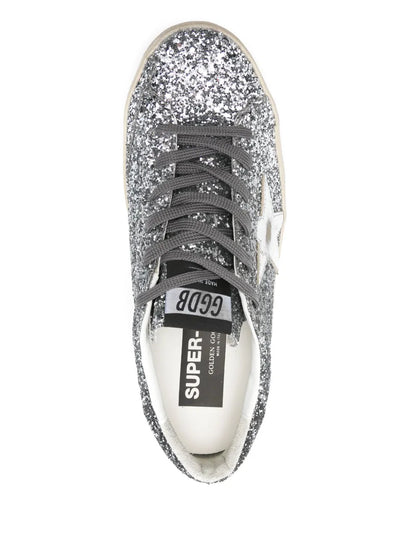 Golden Goose Super-Star Trainers With Glitter
