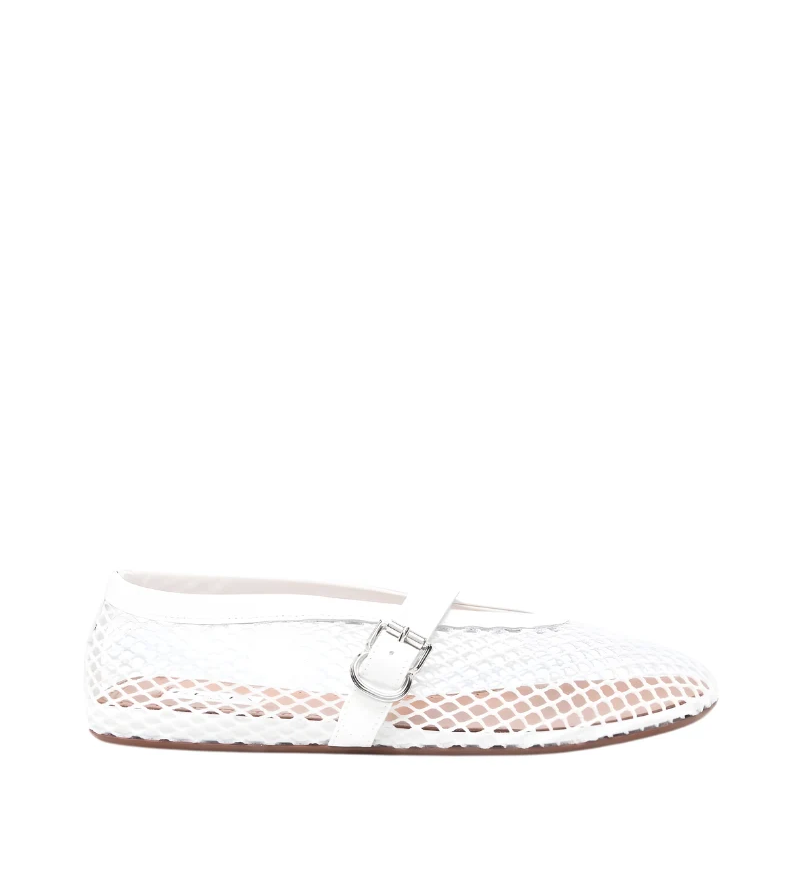Prada Alaïa Buckle Ballet Flats | White