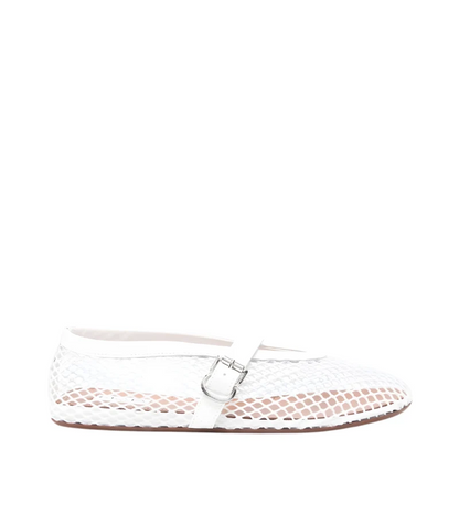 Prada Alaïa Buckle Ballet Flats | White