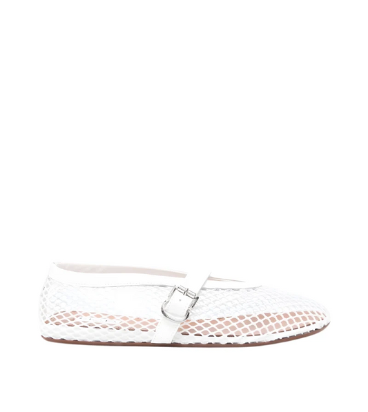 Prada Alaïa Buckle Ballet Flats | White