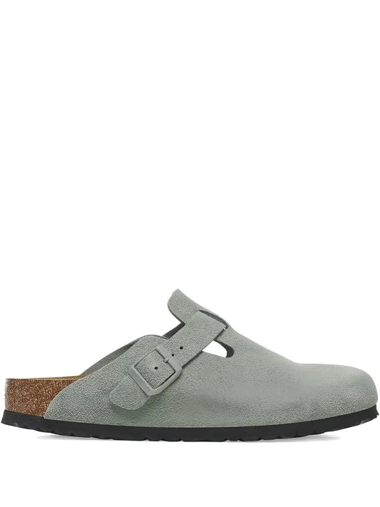 Birkenstock Boston BS Suede "Pure Sage" mules
