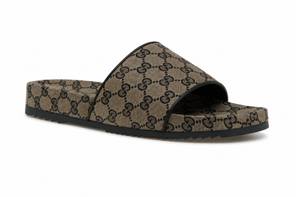 Gucci GG Slide Sandal Beige Blue Monogram