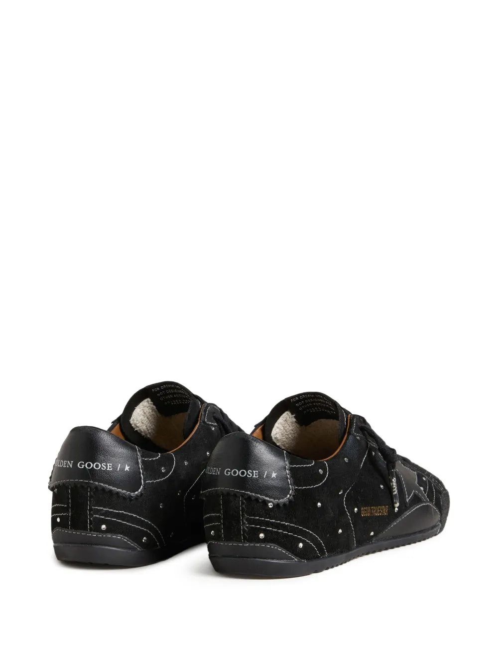 Golden Goose True-Star Trainers In Black Suede With Swarovski Crystals And Black