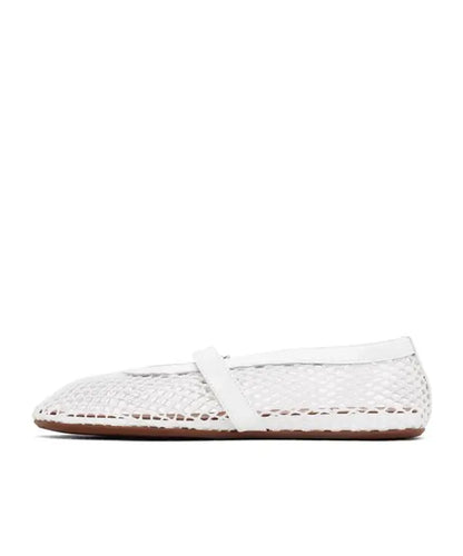 Prada Alaïa Buckle Ballet Flats | White