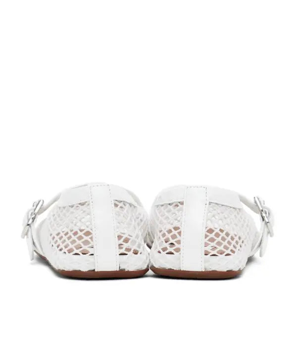 Prada Alaïa Buckle Ballet Flats | White