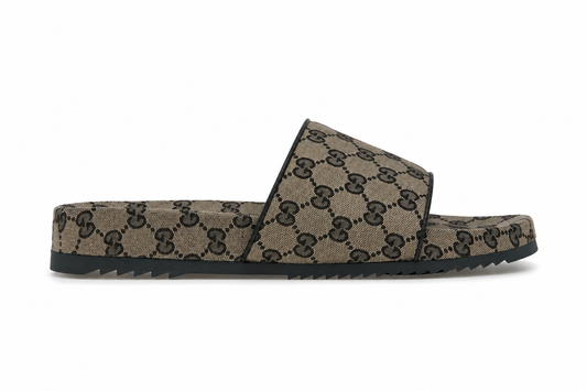 Gucci GG Slide Sandal Beige Blue Monogram