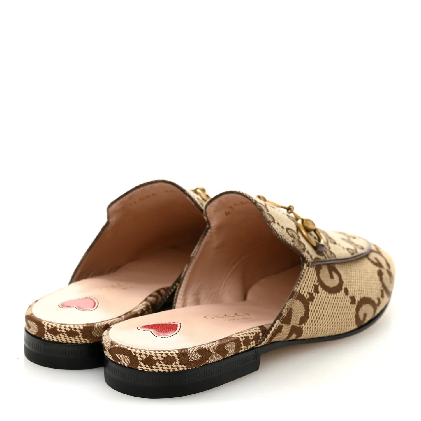 Gucci Beige/Brown GG Canvas Princetown Flat Mules