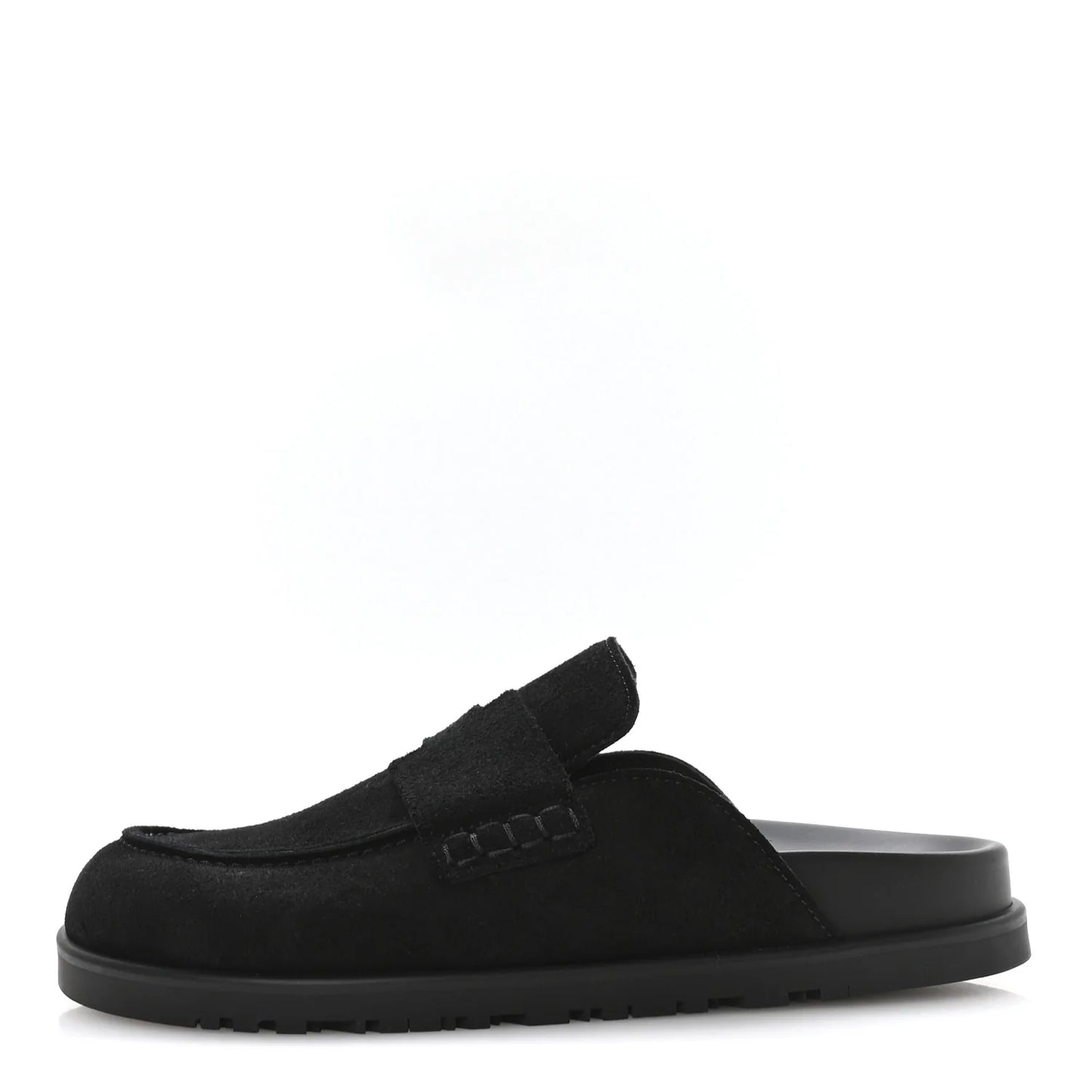 hermes suede calfskin mens go mules black