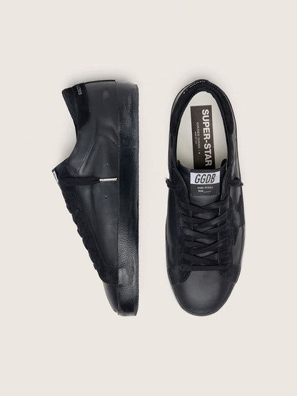Super-Star in black nappa with suede details and black