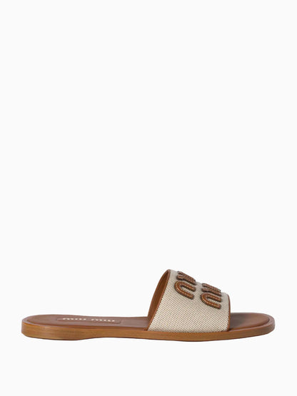 Miu Miu Canvas mules Naturale