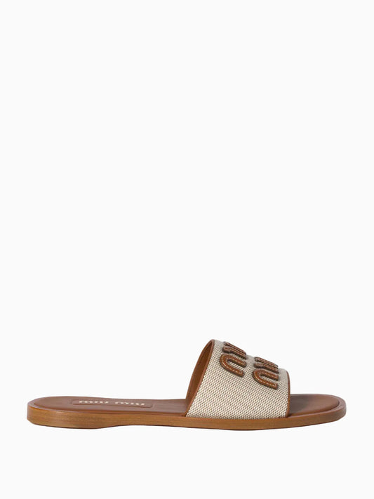 Miu Miu Canvas mules Naturale