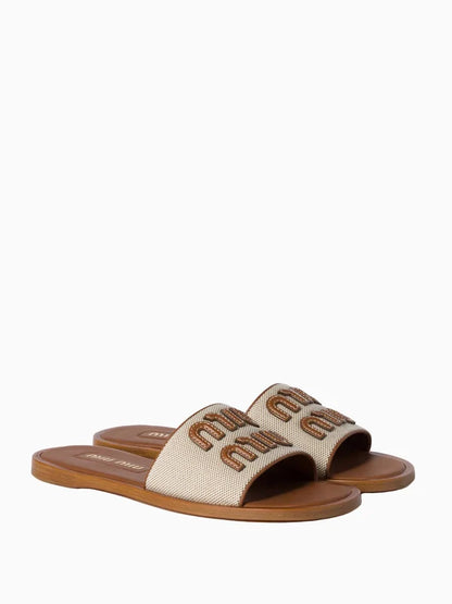 Miu Miu Canvas mules Naturale