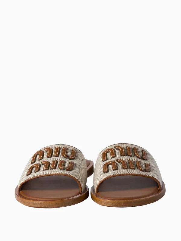 Miu Miu Canvas mules Naturale