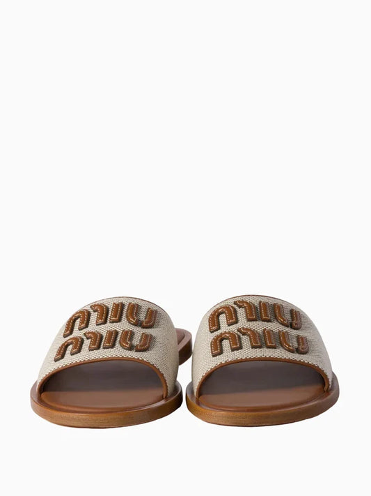 Miu Miu Canvas mules Naturale