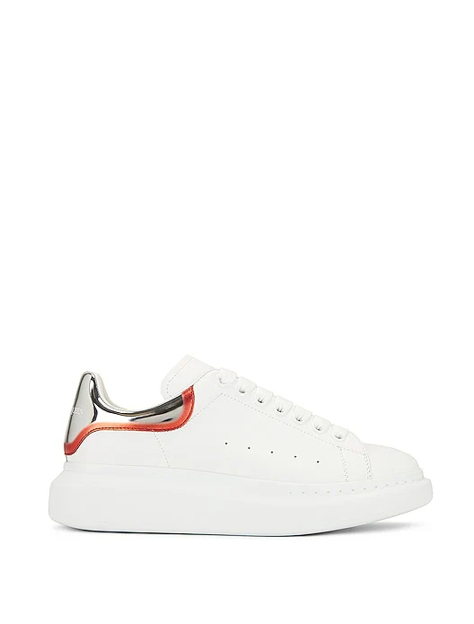 Alexander McQueen Oversized Smooth Leather Sneakers – White