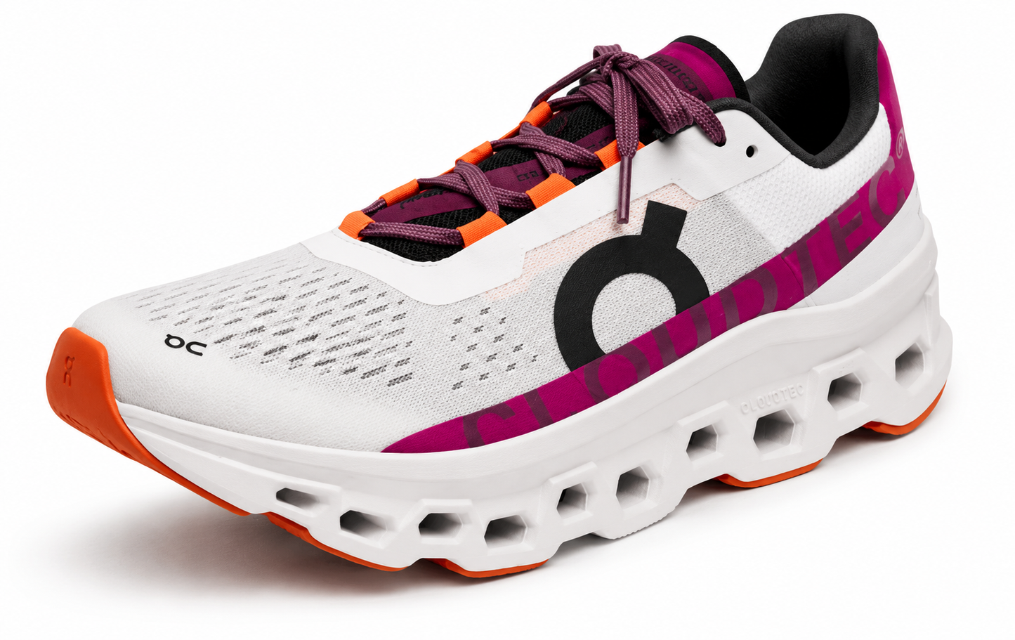 ON Cloudmonster running trainers in white