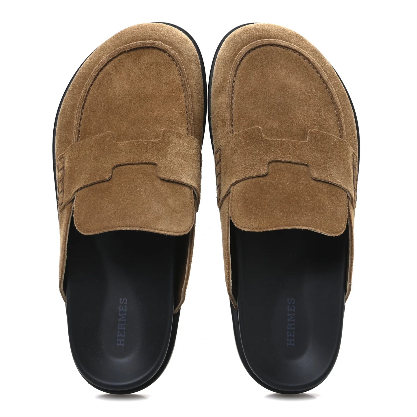Hermès Suede Calfskin  Mule Brun Fum