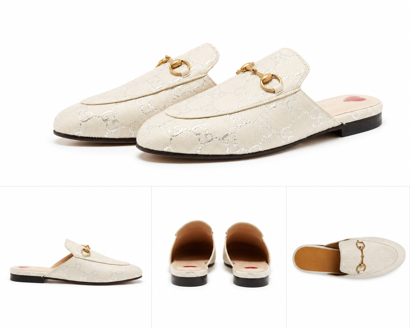 Gucci Grey/Silver Canvas Princetown
