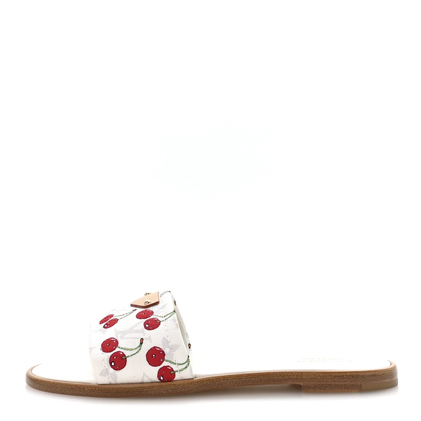 louis vuitton Cherry Lily Flat Mule X Takashi Murakami White