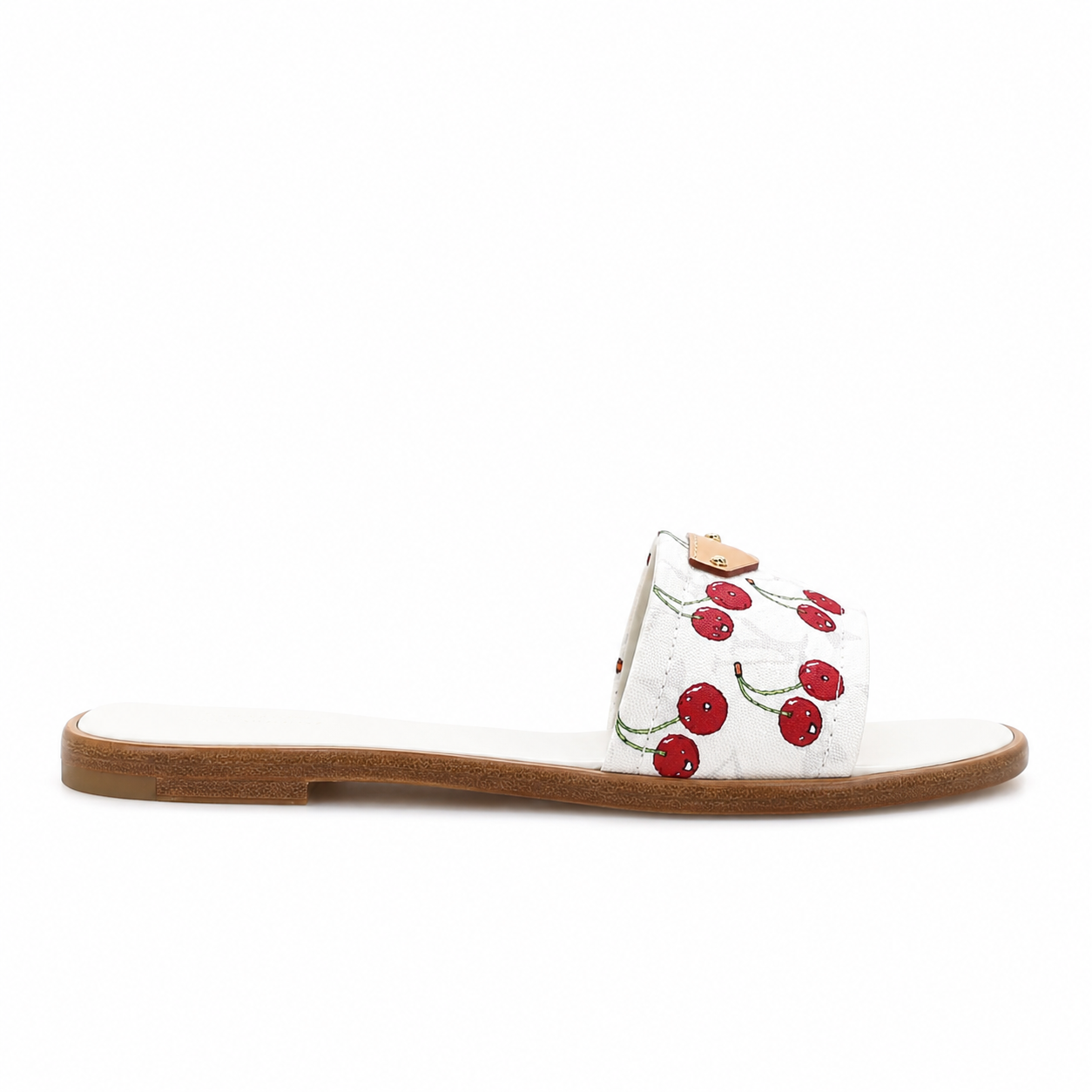 louis vuitton Cherry Lily Flat Mule X Takashi Murakami White