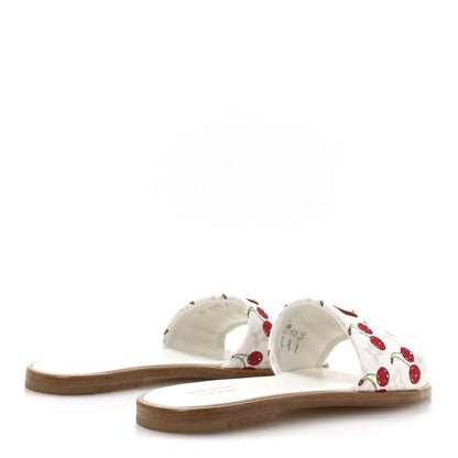 louis vuitton Cherry Lily Flat Mule X Takashi Murakami White