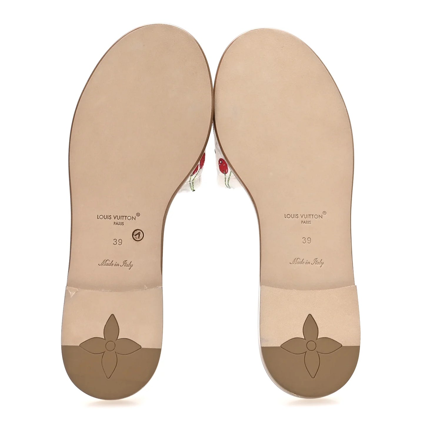 louis vuitton Cherry Lily Flat Mule X Takashi Murakami White