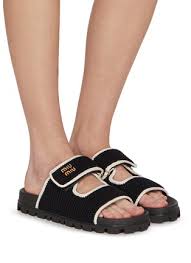 Miu Miu Crochet sandals black