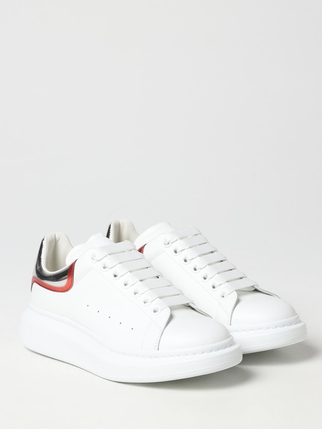 Alexander McQueen Oversized Smooth Leather Sneakers – White
